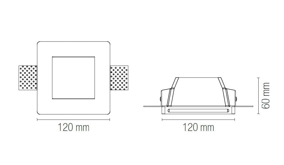 Квадратный гипсовый прожектор для столешниц Fan Europe Lighting INTEC ARCH-00118943 - Вид №2