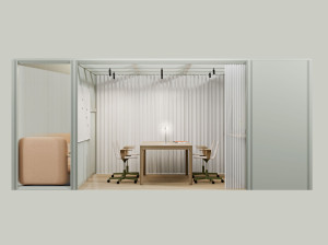 Модульный офисный остров из алюминия и стекла