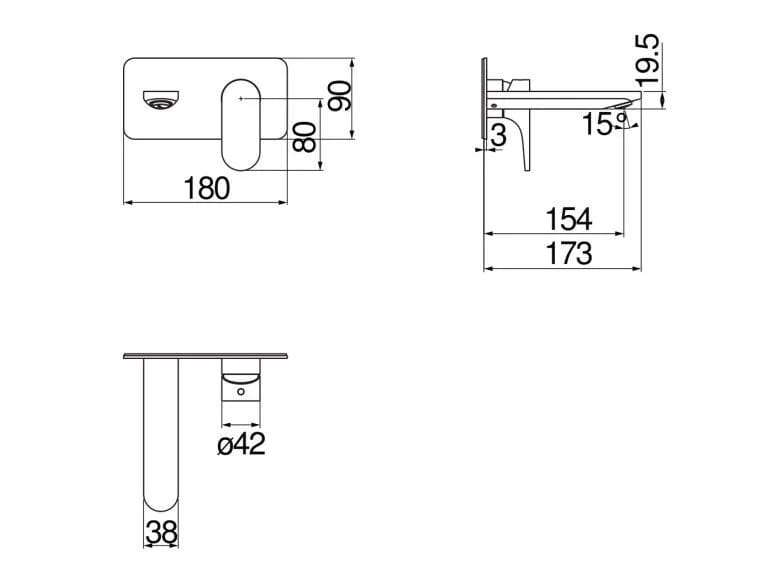 Однорычажный настенный смеситель для раковины Nobili Yoyo ARCH-00033606 - Вид №4