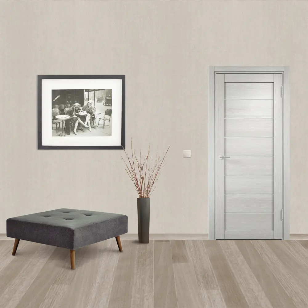 Полотно дверное глухое Мюнхен 90x200 см, ламинация, цвет слоновая кость 3D VERDA STLM-2113697 - Вид №2