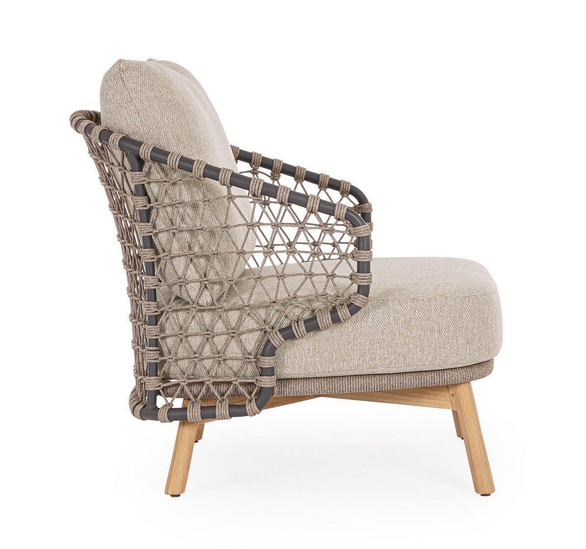 Веревочное и тканевое садовое кресло с подлокотниками BIZZOTTO Eularia ARCH-00109559 - Вид №5