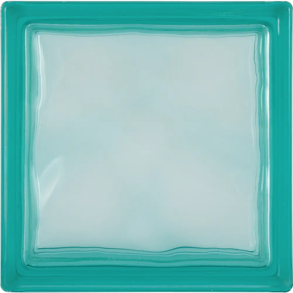 Стеклоблок Волна окрашенный в массе цвет бирюзовый SEVES BASIC STLM-2002256 - Вид №2