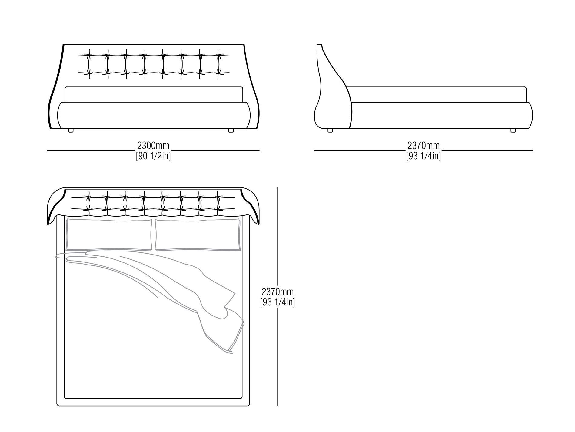 Кровать из ткани и кожи с капитонным изголовьем MisuraEmme SUMO ARCH-00086178 - Вид №7