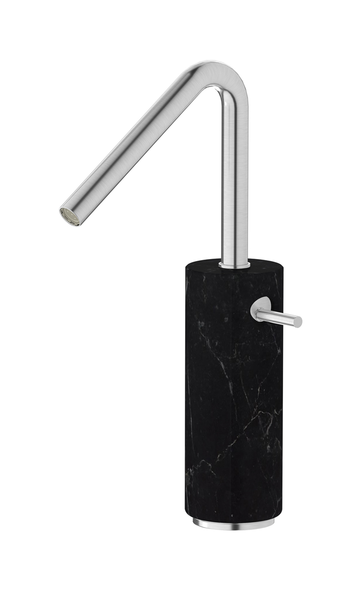 Высокий смеситель для раковины на 1 отверстие в комплекте с донным клапаном WE ARE IB mr202ss_2 Brushed Nickel Marmo