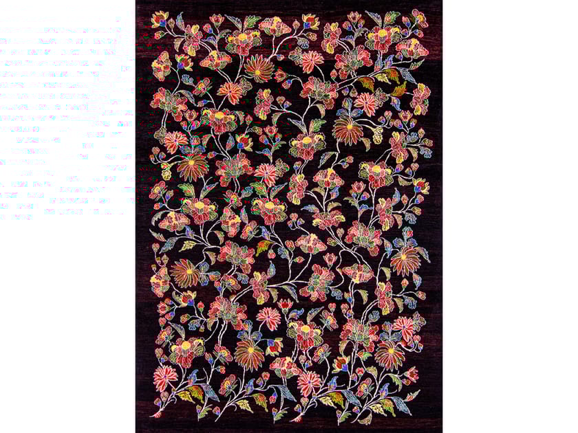 Шерстяной прямоугольный цветочный ковер Zollanvari Ikebana Kyoto-Designer ARCH-00058323