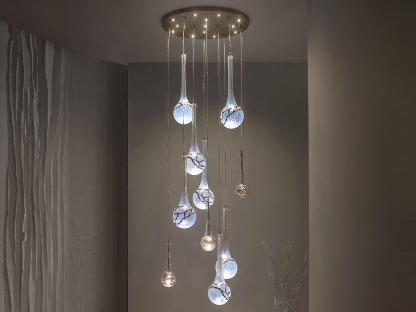 Люстра из дутого стекла Patrizia Volpato лунные капли ARCH-00039469