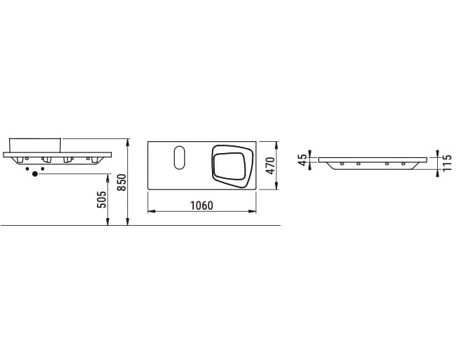 Керамическая столешница с одной раковиной Ceramica Dolomite за пределами ARCH-00033113 - Вид №6