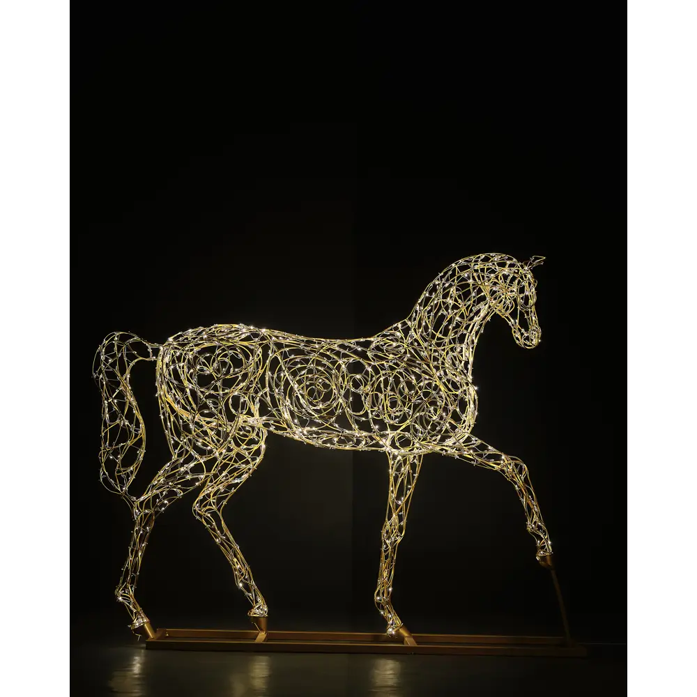 Электрическая светящиеся фигура Конь королевский 400 LED 160x180x40 см теплый белый свет 86164080 STLM-2169566 LUMINE AJUR 
