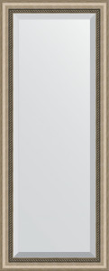 BY 1162 Зеркало с фацетом в багетной раме - состаренное серебро с плетением 70 mm EVOFORM Exclusive