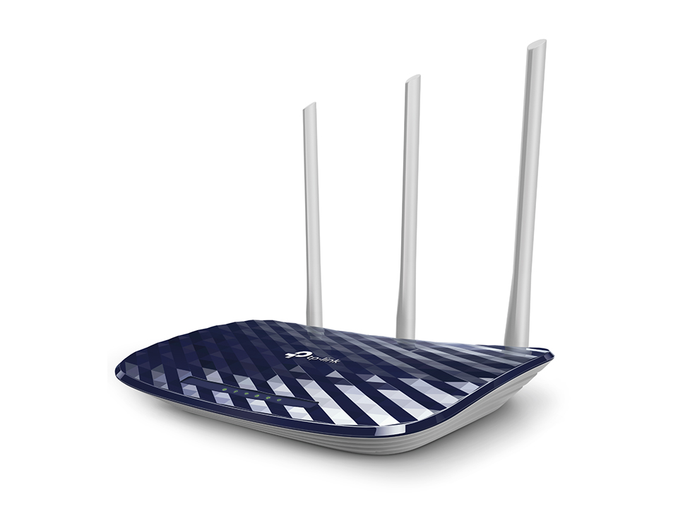 Archer C20(RU) Ac750 wireless dual band router, 433 at 5 ghz +300 mbps at 2.4 ghz, 802.11ac/a/b/g/n, 1 port wan 10/100 mbps + 4 ports lan 10/100 mbps, 3 fixed antennas TP-Link Santreyd  - Вид №1