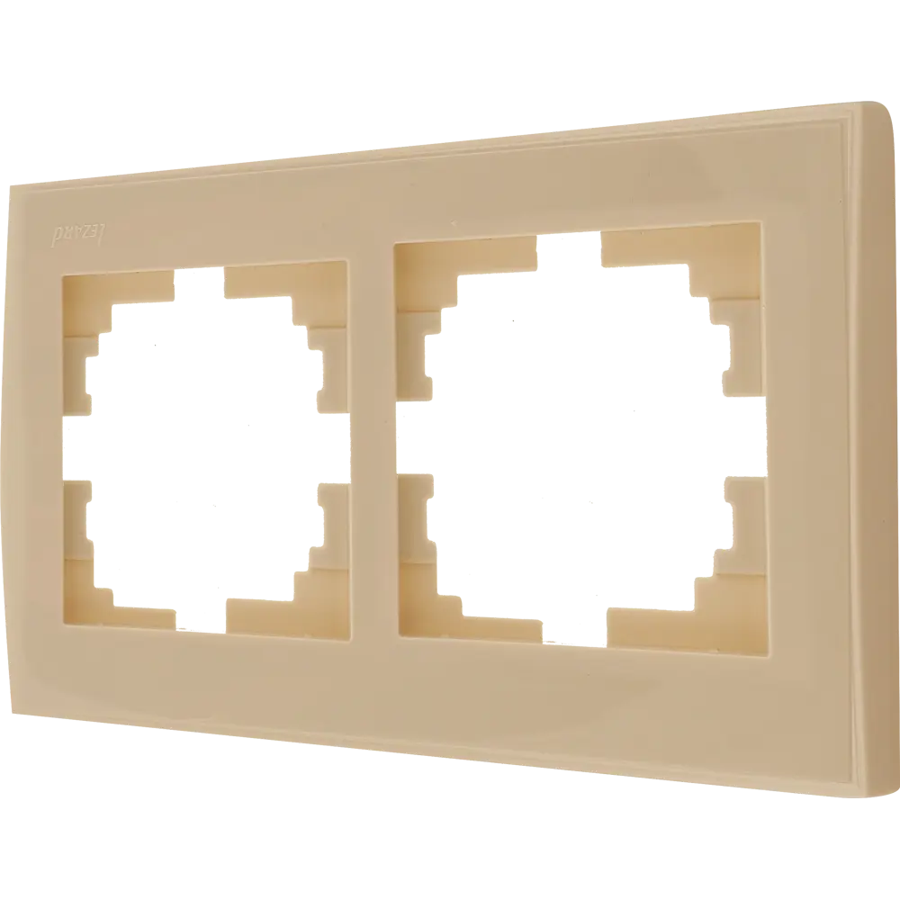 Рамка для розеток и выключателей Lezard Rain горизонтальная 2 поста цвет бежевый STLM-2121577 - Вид №1