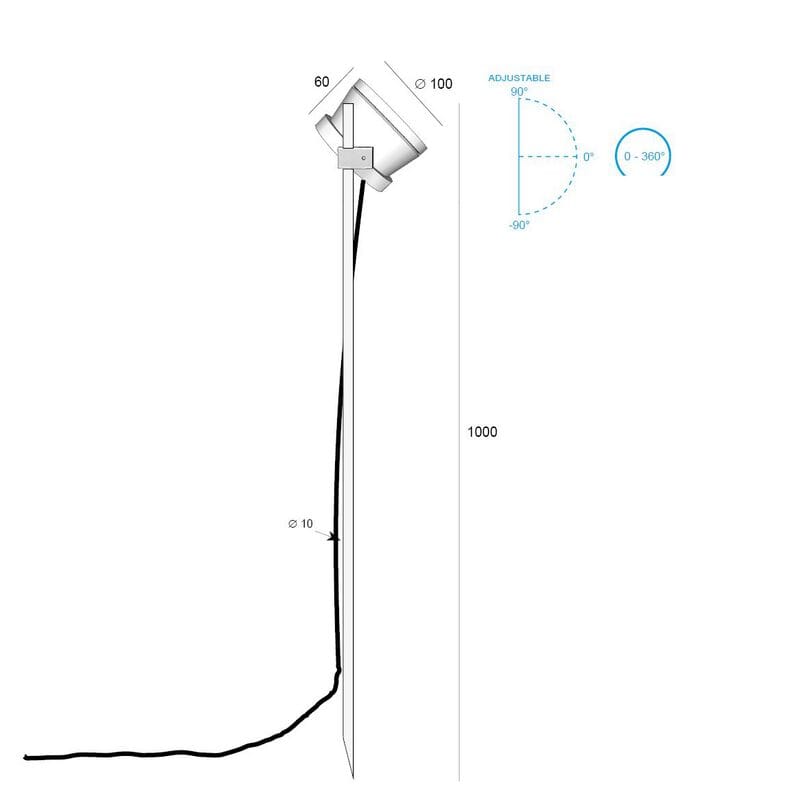 Анодированный алюминиевый поворотный напольный светильник BEL-LIGHTING Maxima ARCH-00102240 - Вид №2