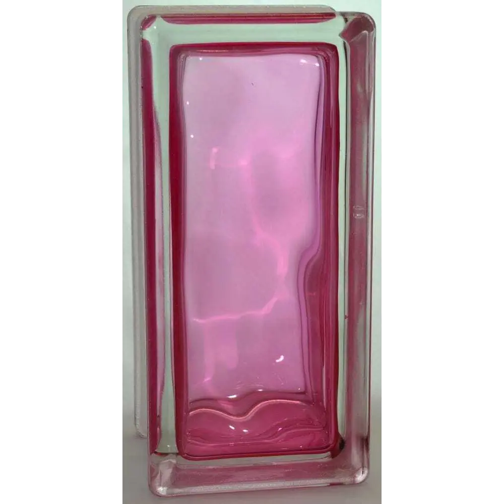 Стеклоблок Vitrablock Волна окрашенный внутри половинка цвет розовый STLM-2052529