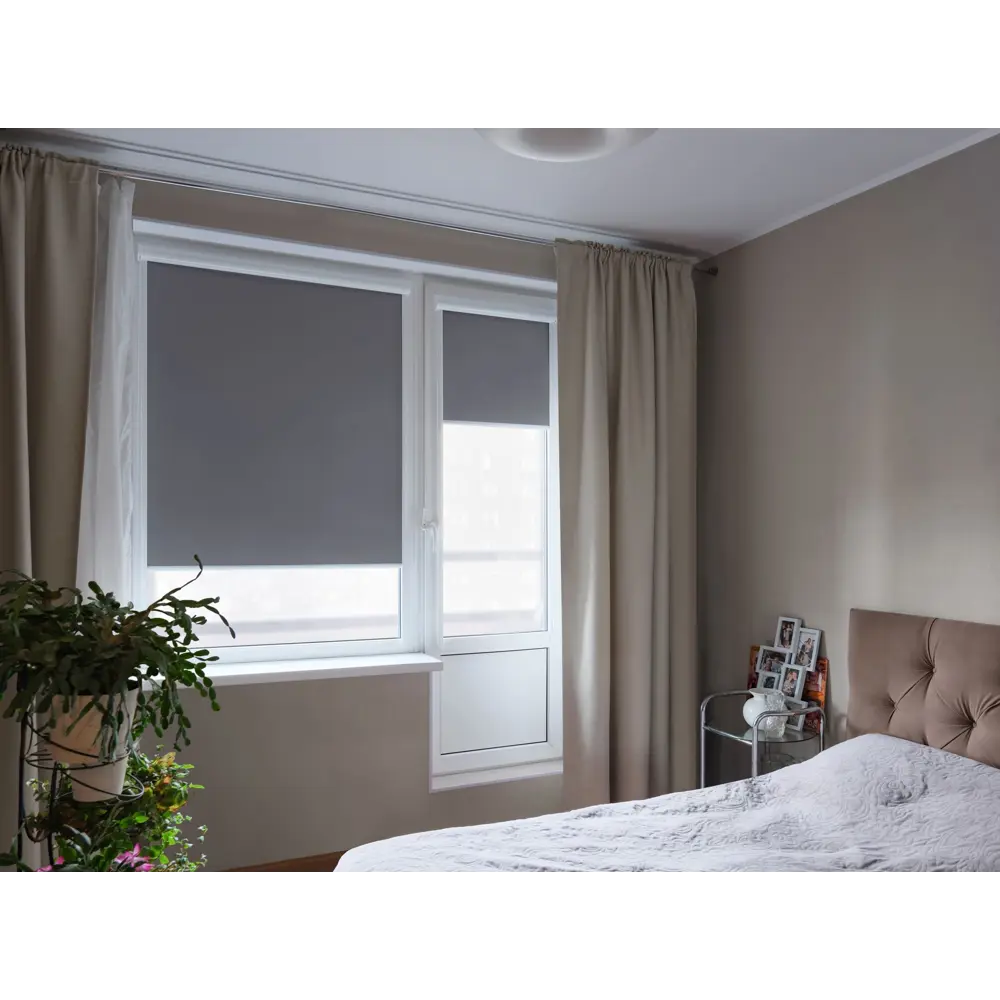 Штора рулонная блэкаут 40x160 см серая PRAKTO BLACKOUT STLM-2195701 - Вид №4