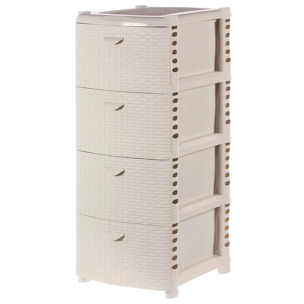 Комод для ванной Ротанг 4 ящика 40.5x50.5 см цвет белый 81979747 STLM-2178053 Santreyd Без серии