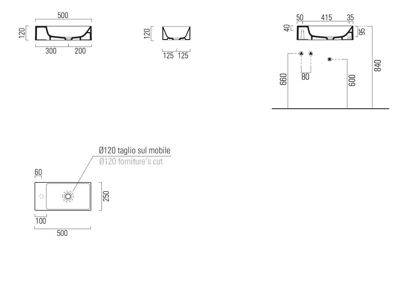 Керамическая прямоугольная раковина с держателем для полотенец GSI ceramica Color Elements ARCH-00122813 - Вид №5