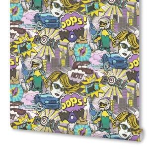 Обои флизелиновые Артекс Поп Арт фиолетовые 1.06 м 10700-04