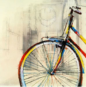 Картина на холсте 100х100 см "Велосипед - 2" EVENHOME КАРТИНЫ МАСЛОМ 129885 Бежевый;черный;разноцветный