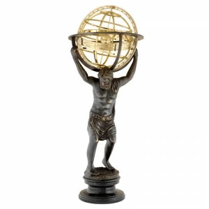 Статуэтка декоративная металлическая 94х36 см черная Atlas with Globe EICHHOLTZ EICHHOLTZ 062749 Бронза;черный
