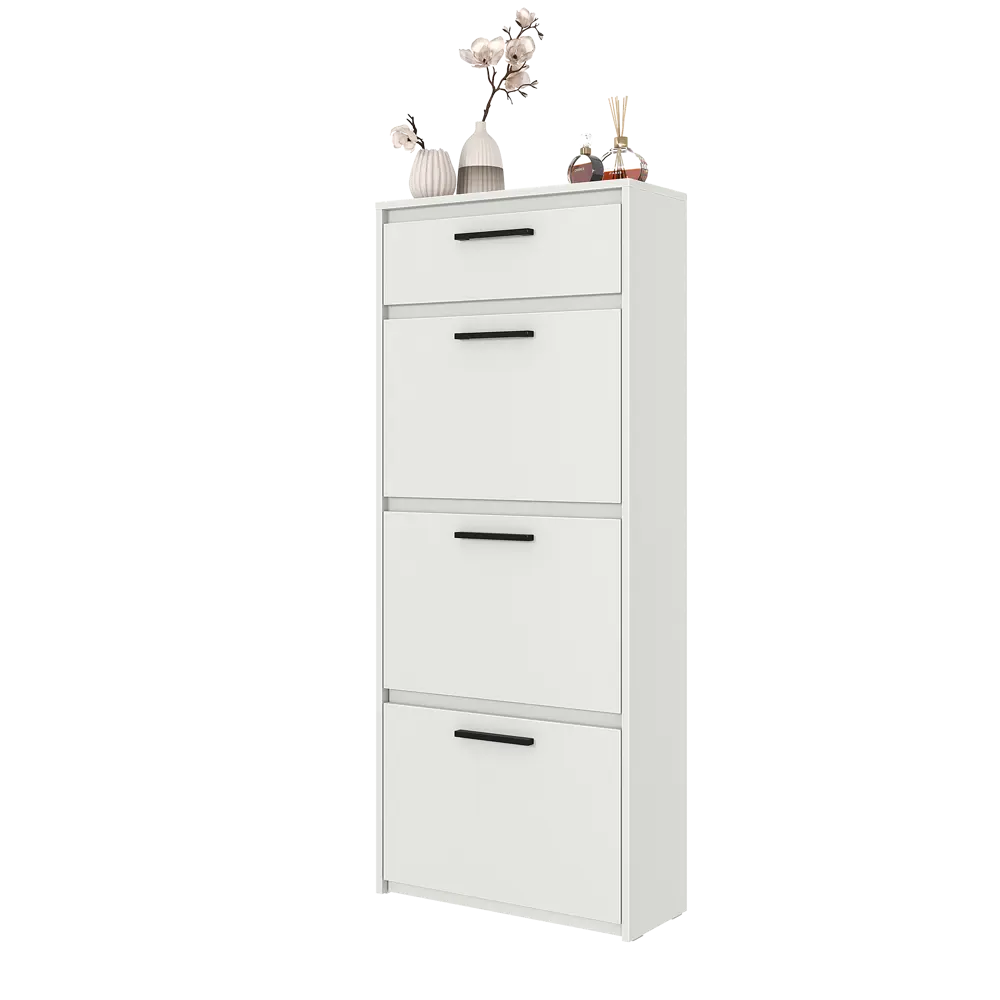 Шкаф для обуви Лион 60x143.5x24 см 3 ящика ЛДСП цвет белый Santreyd STLM-2116973 - Вид №10