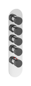 EUA412NPNMR_2 Комплект наружных частей термостата на 4 потребителей - вертикальная овальная панель с ручками Marmo IB Aqua - 4 потребителя