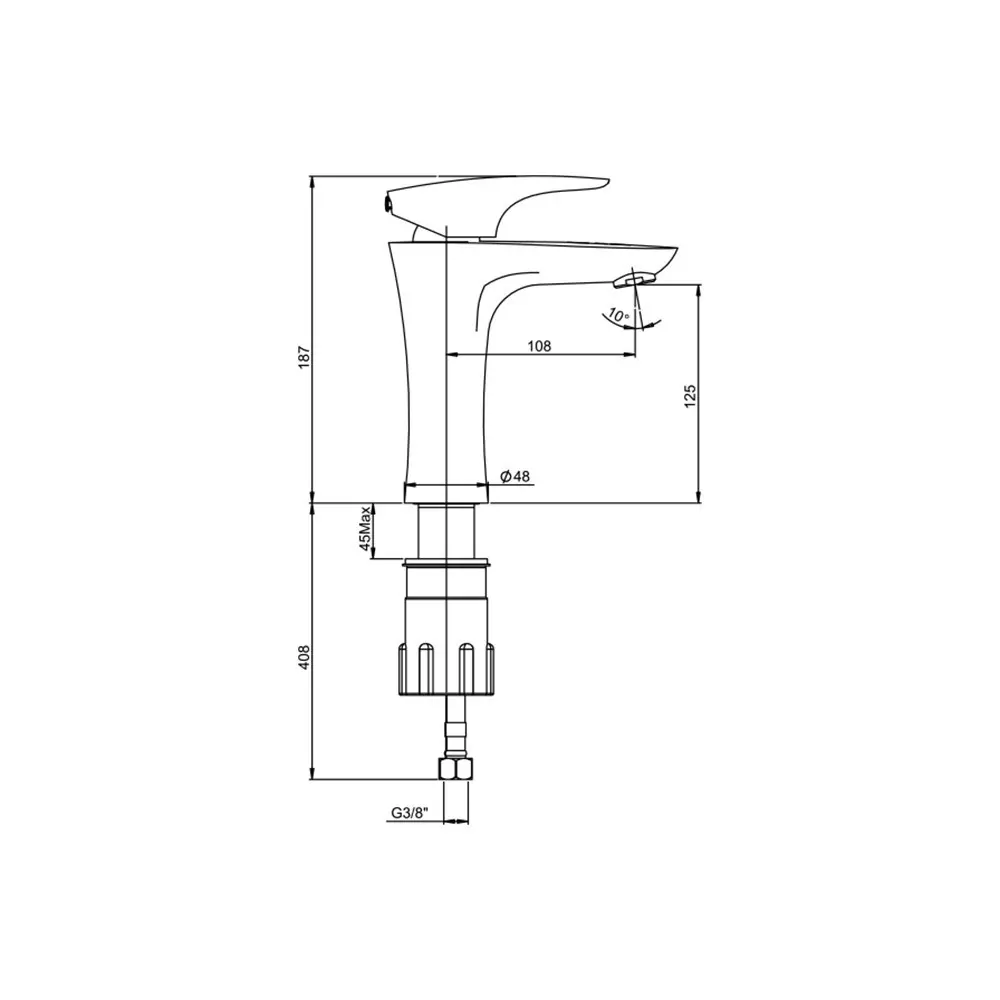 Смеситель для раковины Paini Verona однорычажный, цвет хром STLM-2101491 - Вид №5