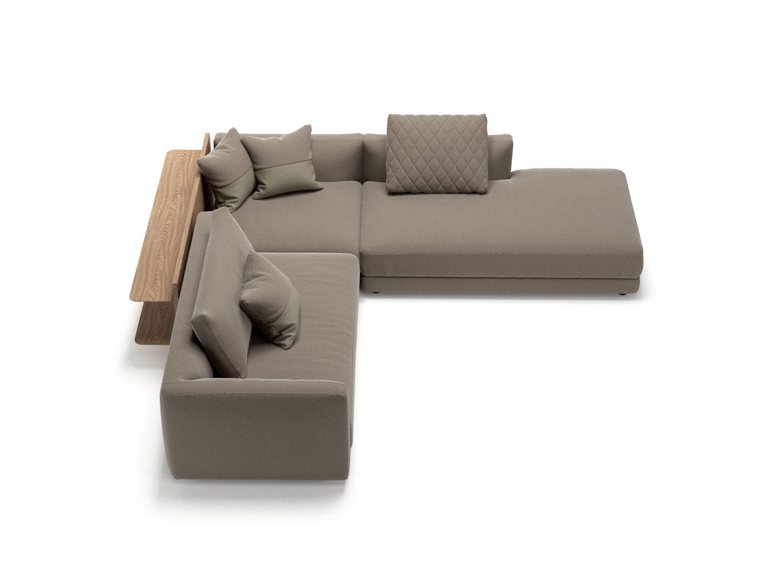 Угловой диван из ткани с журнальной стойкой Natuzzi Italia Melpot ARCH-00060944 - Вид №3