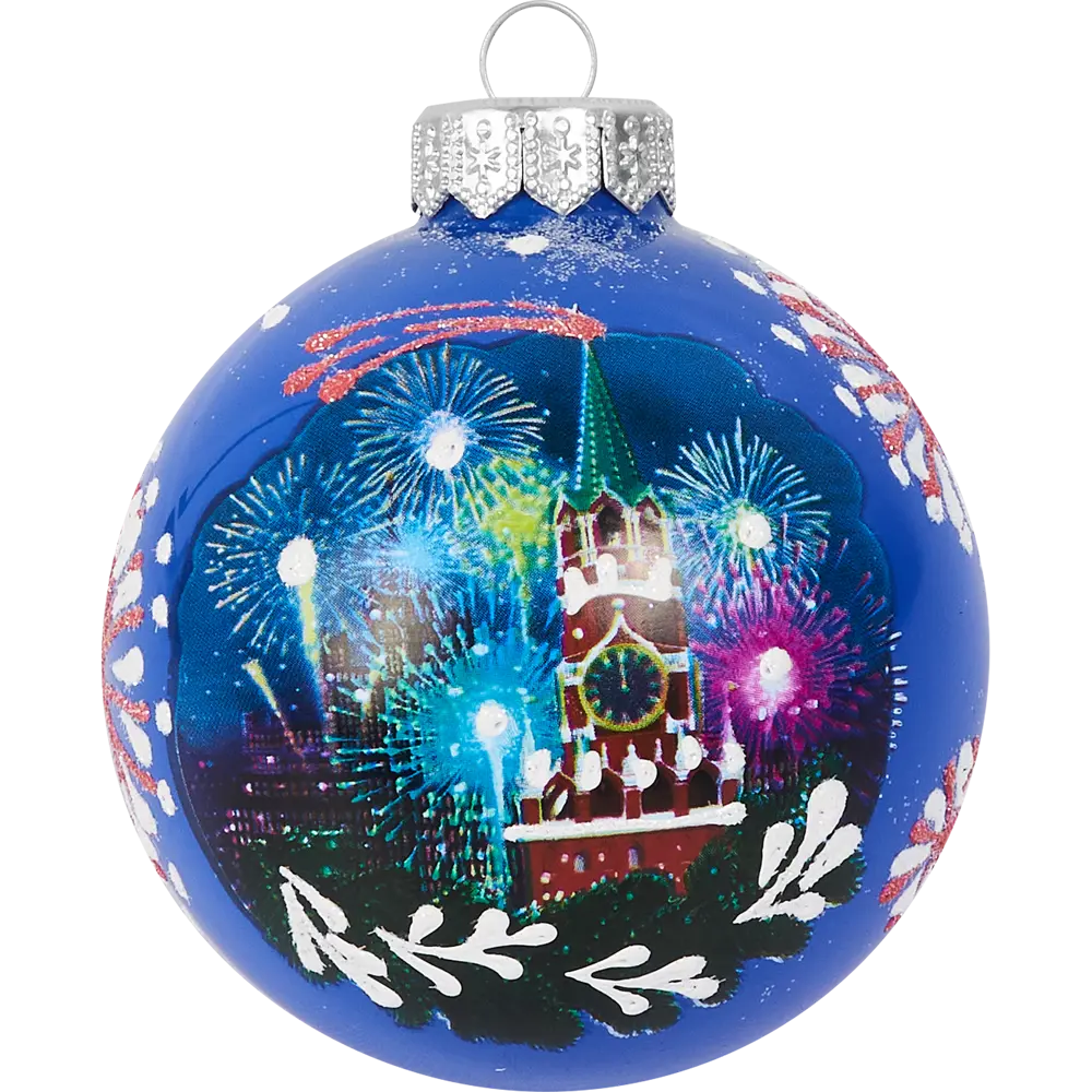 Шар елочный Кремль 8см стекло разноцветный КОЛОМЕЕВ STLM-2174509