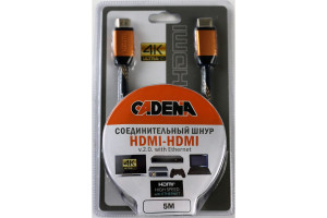 16890751 Шнур HDMI-HDMI v.2.0 5м HDMI 5m CADENA