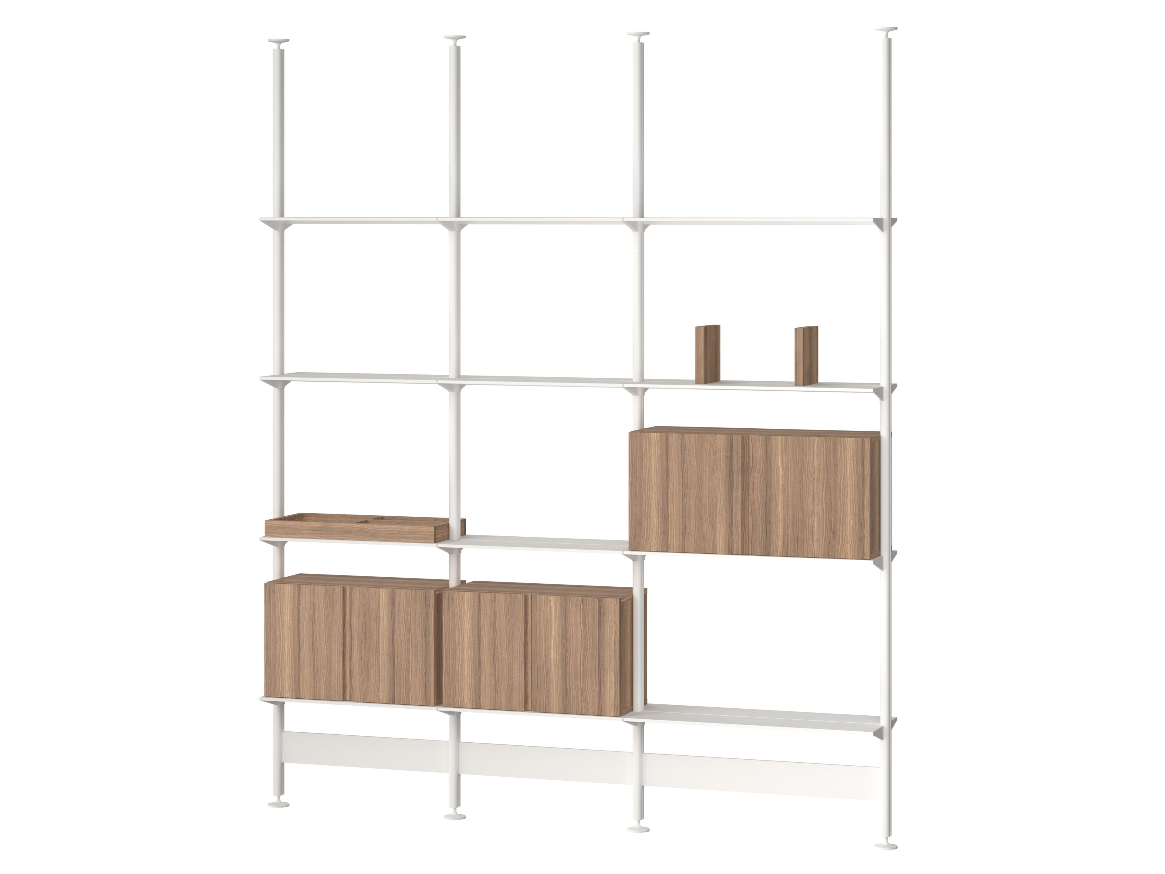 Книжный шкаф из алюминия и дерева с креплением пол-потолок String Furniture Pira ARCH-00108693