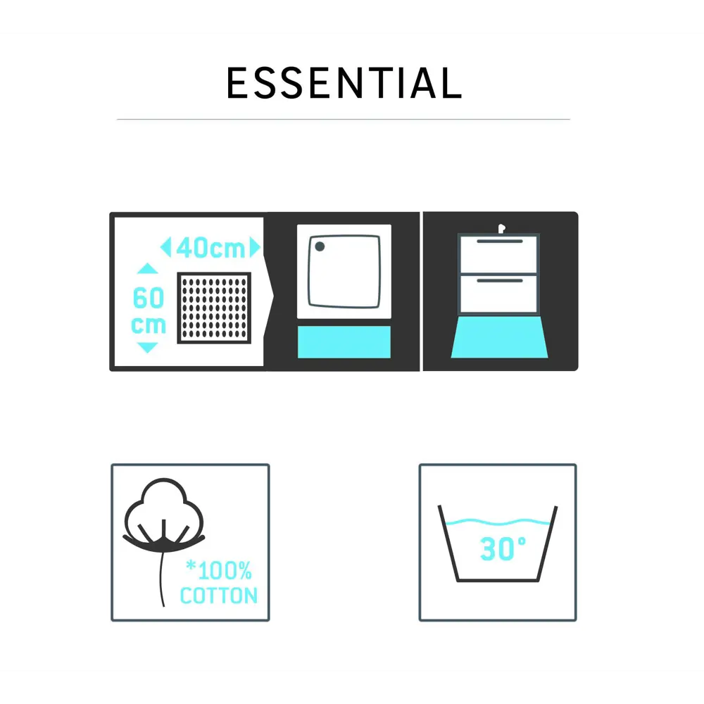 Коврик для ванной Sensea Essential 40x60 см цвет кремовый Twist STLM-2175134 - Вид №3