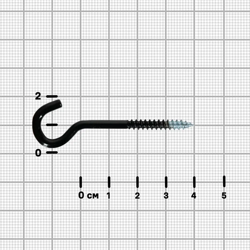 Шуруп-крюк RAL9005 4x40 мм сталь 4 шт Santreyd STLM-2131673 - Вид №1