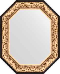 BY 7242 Зеркало в багетной раме - барокко золото 106 mm EVOFORM Octagon