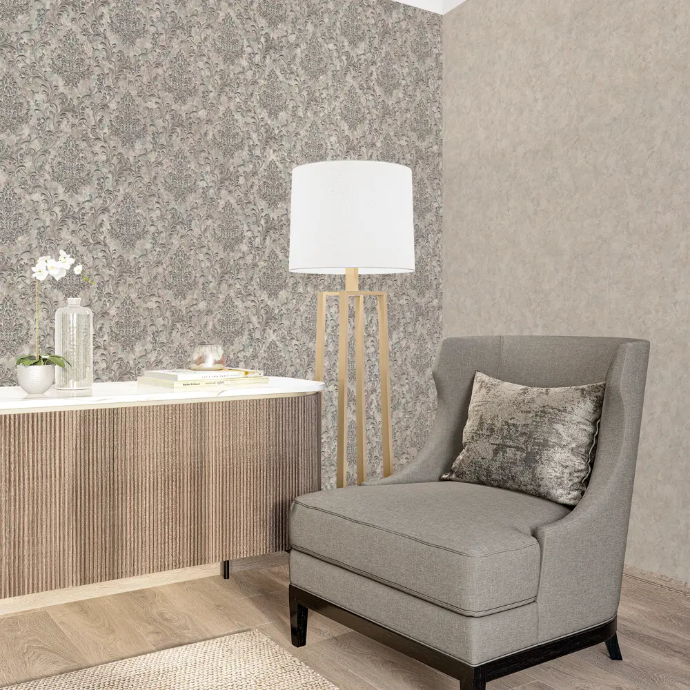 Обои флизелиновые Home Color Diamond бежево-зеленые 1.06 м HC71782-27 STLM-2138317 - Вид №3