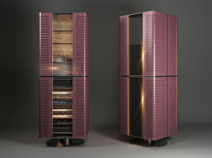 Шкаф для бара с винным погребом и увлажнителем для сигар