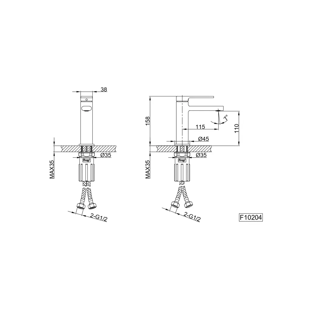 Смеситель FRAP Arne для раковины с коротким изливом, черный матовый 89370458 STLM-1352859 - Вид №8