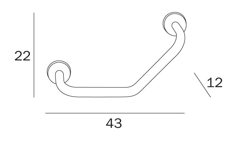 Металлическая угловая ручка для ванной комнаты INDA® HOTELLERIE ARCH-00056957 - Вид №2