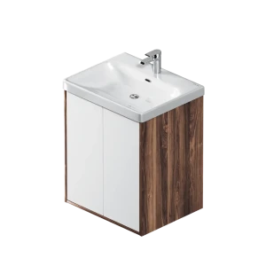 Тумба AM.PM Stern для ванной с раковиной, белый/орех 60 см 89430349