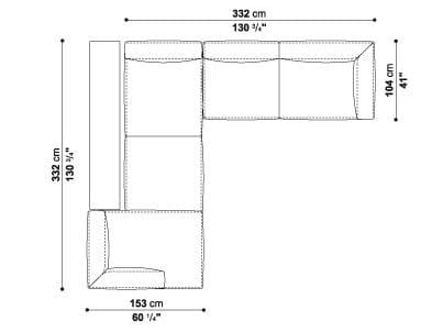 Кожаный угловой диван B&B Italia Michel ARCH-00098797 - Вид №6