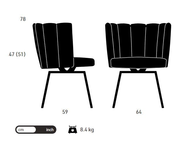 Мягкий стул с подлокотниками и крестообразной рамой KFF ARCH-00057569 - Вид №16