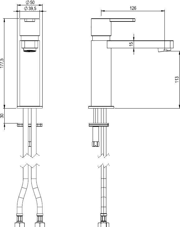Super Inox Смеситель для раковины, однорычажный, настольный, из нержавеющей стали Exo 0301119x - Вид №2
