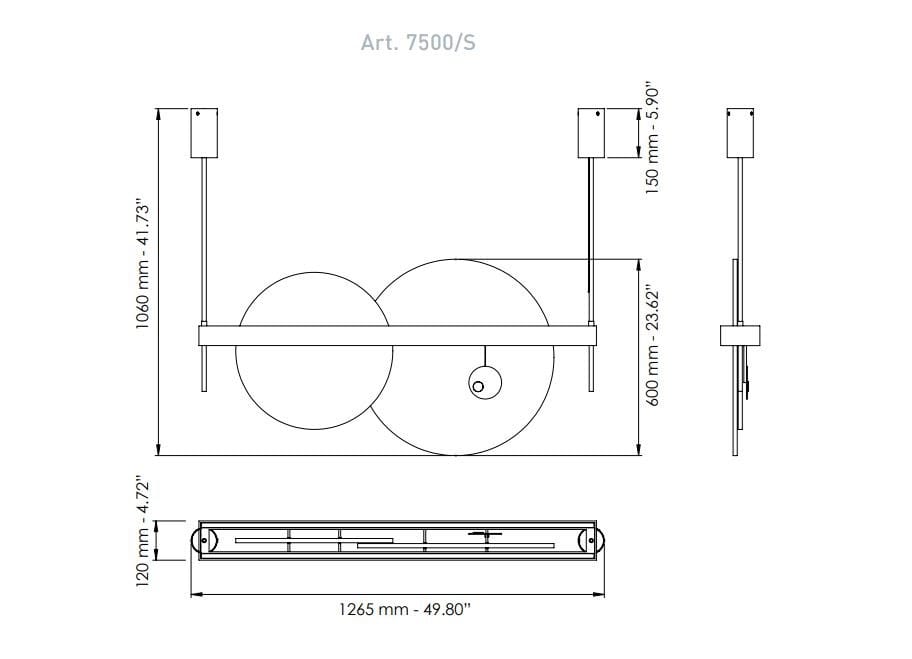Алебастр и металлический светодиодный подвесной светильник Patrizia Volpato Luna Nuova ARCH-00130260 - Вид №3