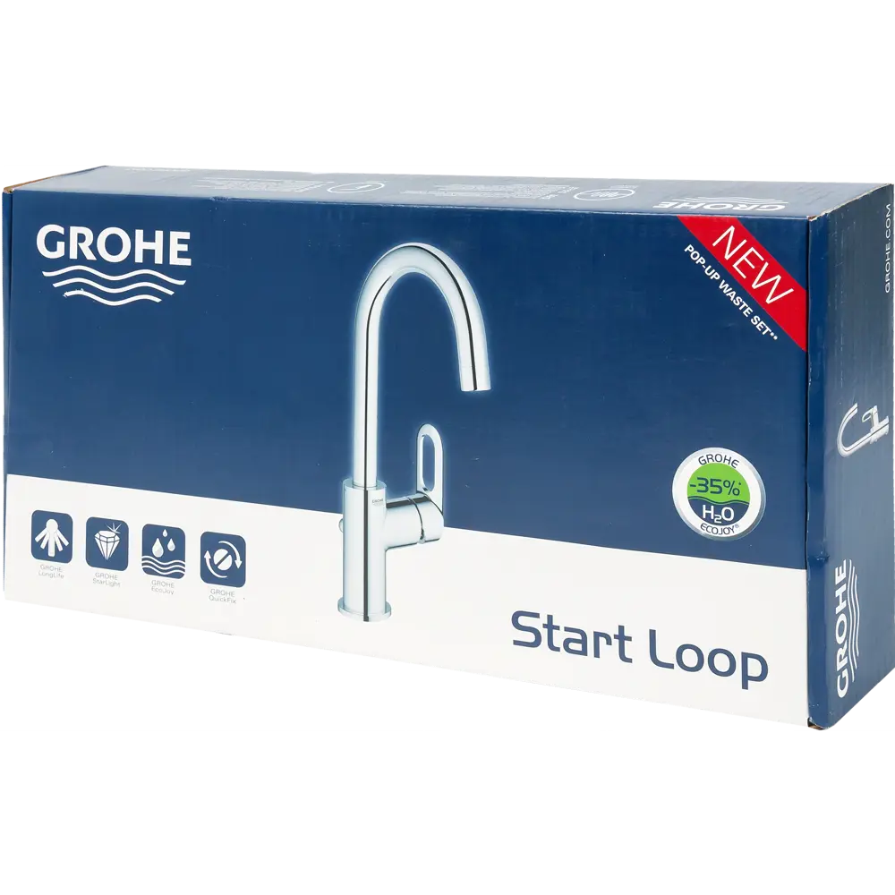 Смеситель для раковины Grohe Start Loop однорычажный с высоким изливом цвет хром STLM-2018789 - Вид №3