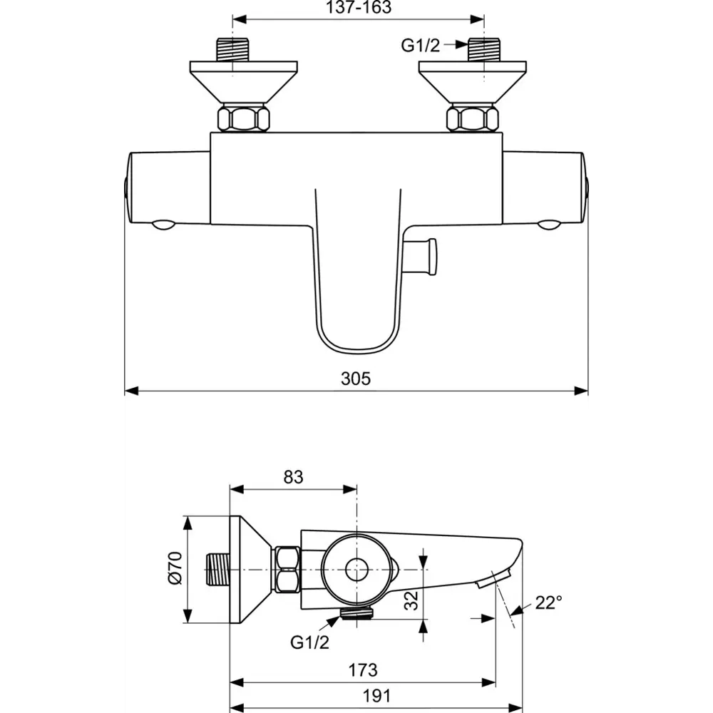 Термостат для ванны Ideal Standard Ceratherm A5550AA цвет хром STLM-2186037 - Вид №4