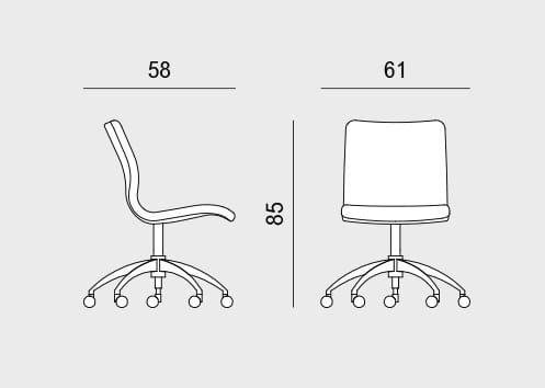 Тканевый операционный офисный стул с колесами на насесте Viganò Queen Fabric ARCH-00020676 - Вид №2