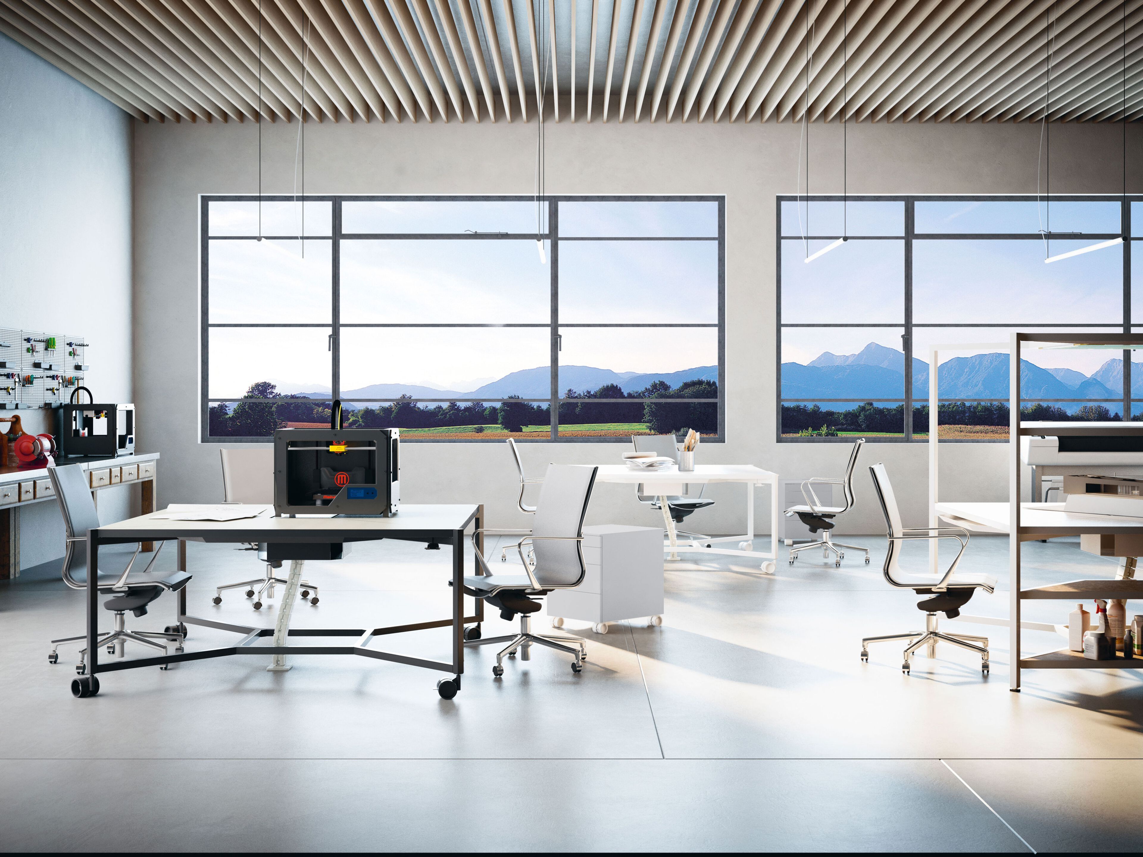 Квадратный многосторонний стол для открытого пространства FANTONI концентратор ARCH-00108342 - Вид №7