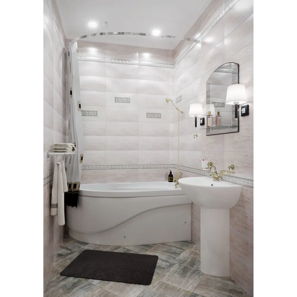 Плитка настенная PiezaRosa «Шампань» 20х45 см 1.08 м2 цвет бежевый 15036591 STLM-2169500  - Вид №4