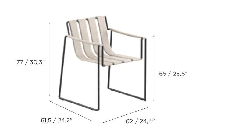 Ткань сани сад стул с подлокотниками Royal Botania Strappy ARCH-00089891 - Вид №13
