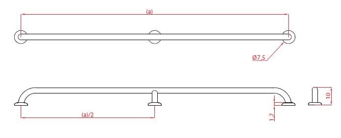 Фиксированная стальная ручка для ванной комнаты Goman Классическая ARCH-00063407 - Вид №12