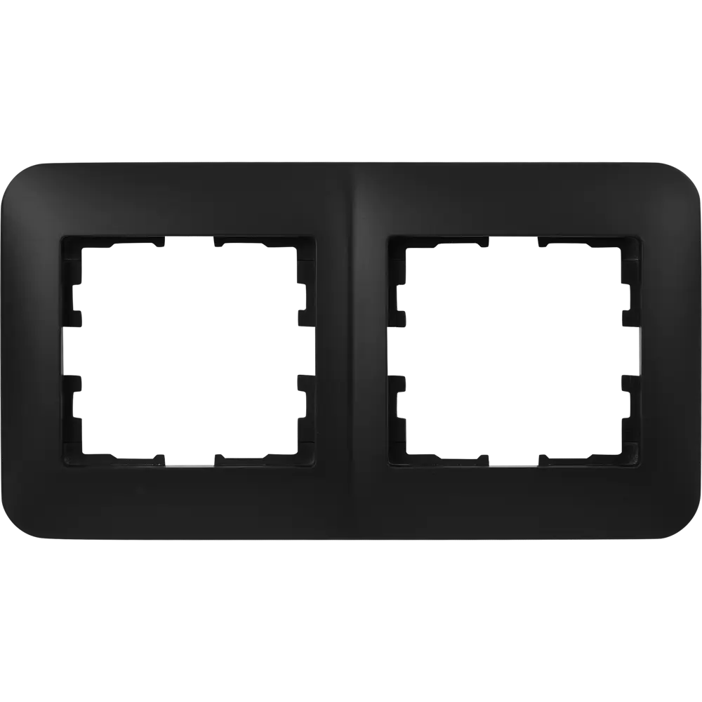 Рамка для розеток и выключателей Lezard Karina Life 2 поста горизонтальная цвет черный бархат STLM-2194655